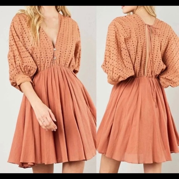 Mustard Seed Dresses New Mustard Seed Eyelet Balloon Sleeve Dress S